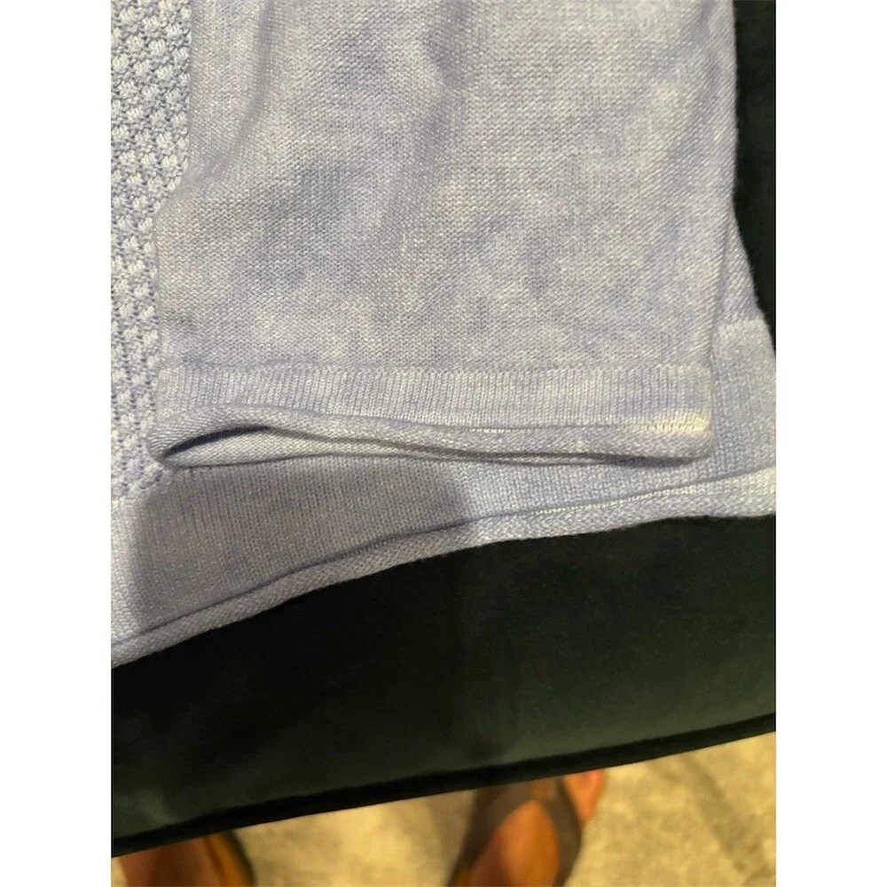 Tommy Bahama Sweater Mens XL Light Blue V-Neck Cable Knit Pullover
